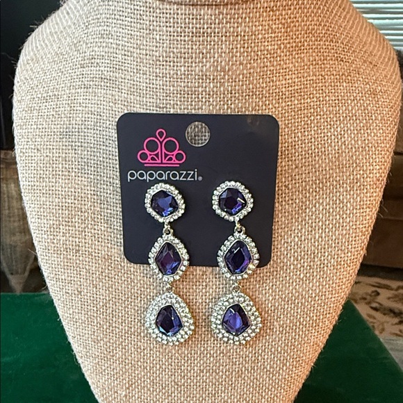 paparazzi Jewelry - Paparazzi Royal Blue and Silver Drop Earrings